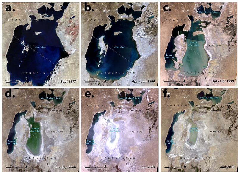 Zniknięcie Jeziora Aralskiego Mapa